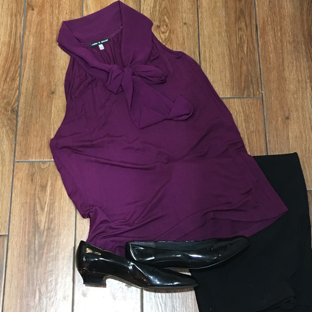 XL Cable & Gauge Purple T Back Blouse