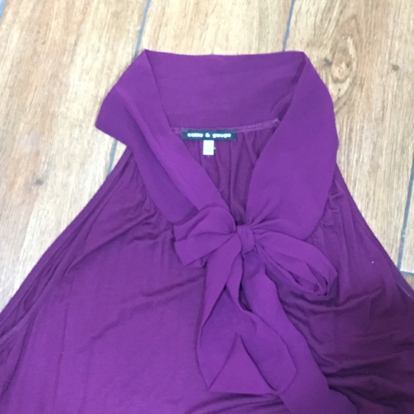 XL Cable & Gauge Purple T Back Blouse - Picture 2 of 5