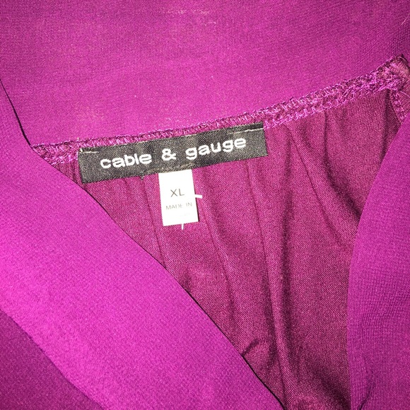 XL Cable & Gauge Purple T Back Blouse - Picture 3 of 5