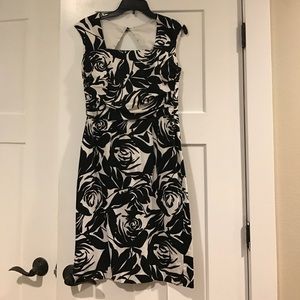 Black and white floral dress