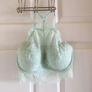 High neck Lacey push up bralette.