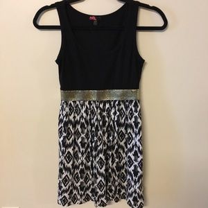 F21 Black Gold Printed Sundress