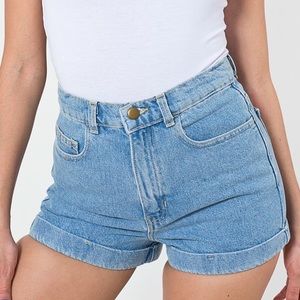 American Apparel Medium Wash Denim Cuff Short sz27