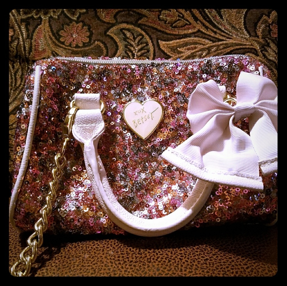 Pink Sparkly Sequined Cross Body