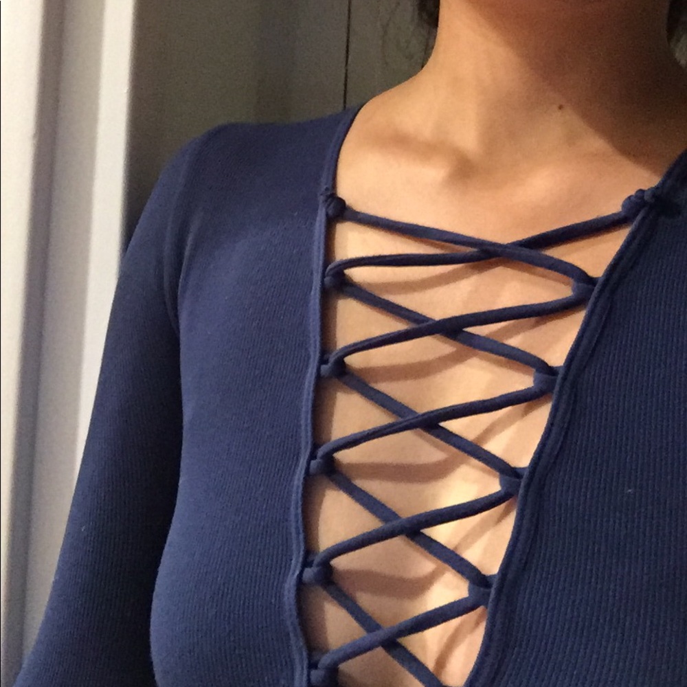 Seamless Navy Blue Free People Top