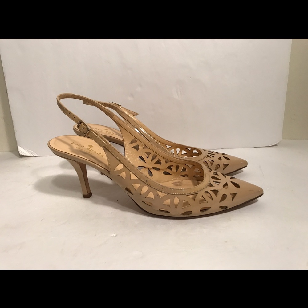Kate Spade Jacey size 9 sling back shoes laser cut