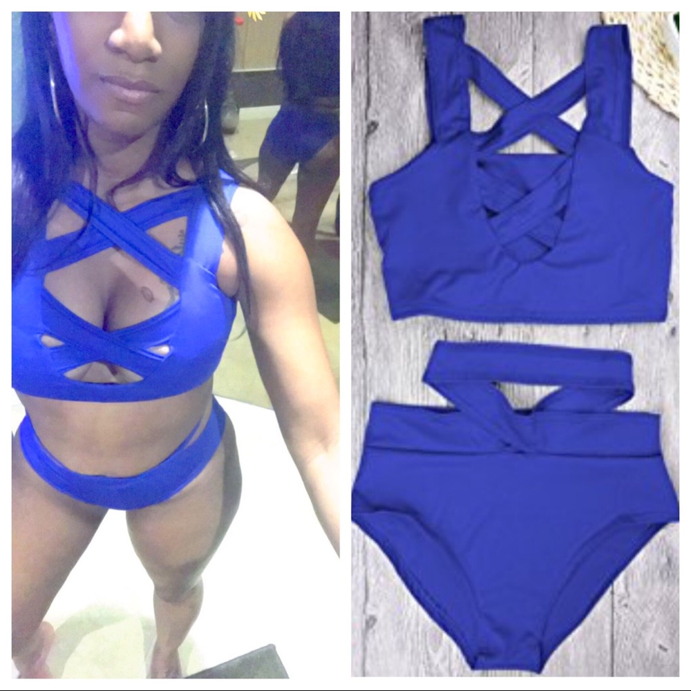 "2 pc Strappy set"  in Blue size Medium