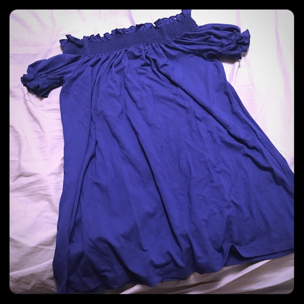 Blue Off-Shoulder Top