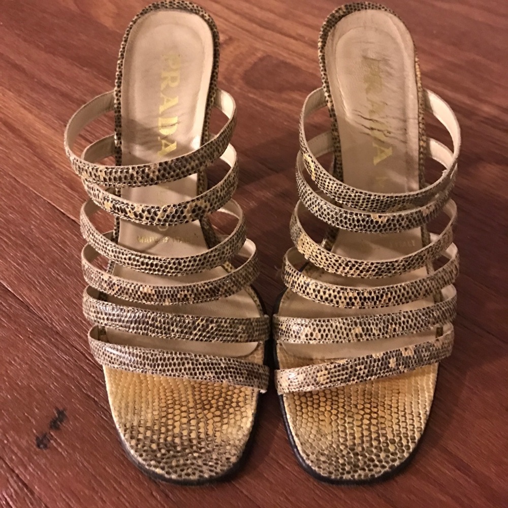 Prada reptile sandals