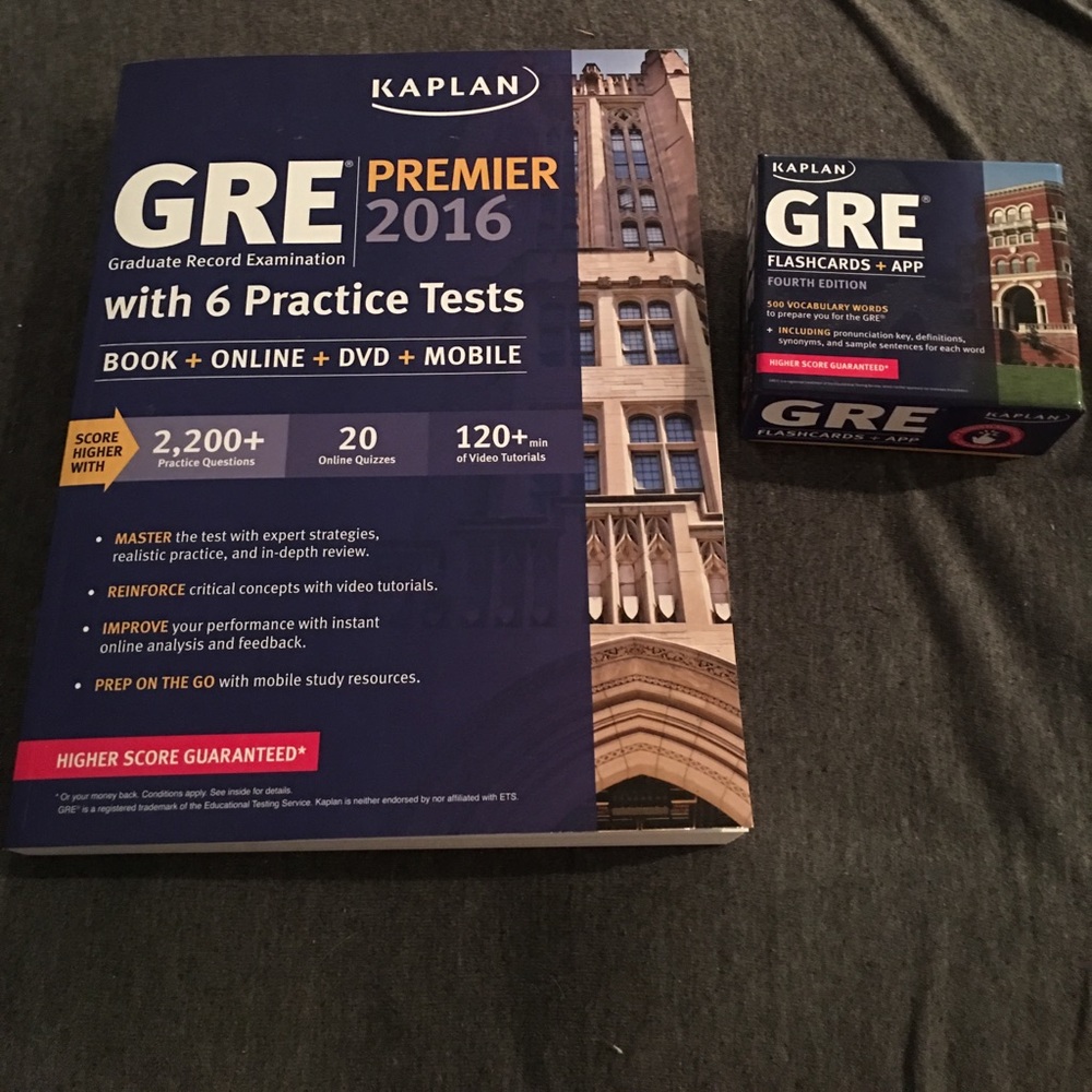 Brand new 2016 GRE prep book and flash cards