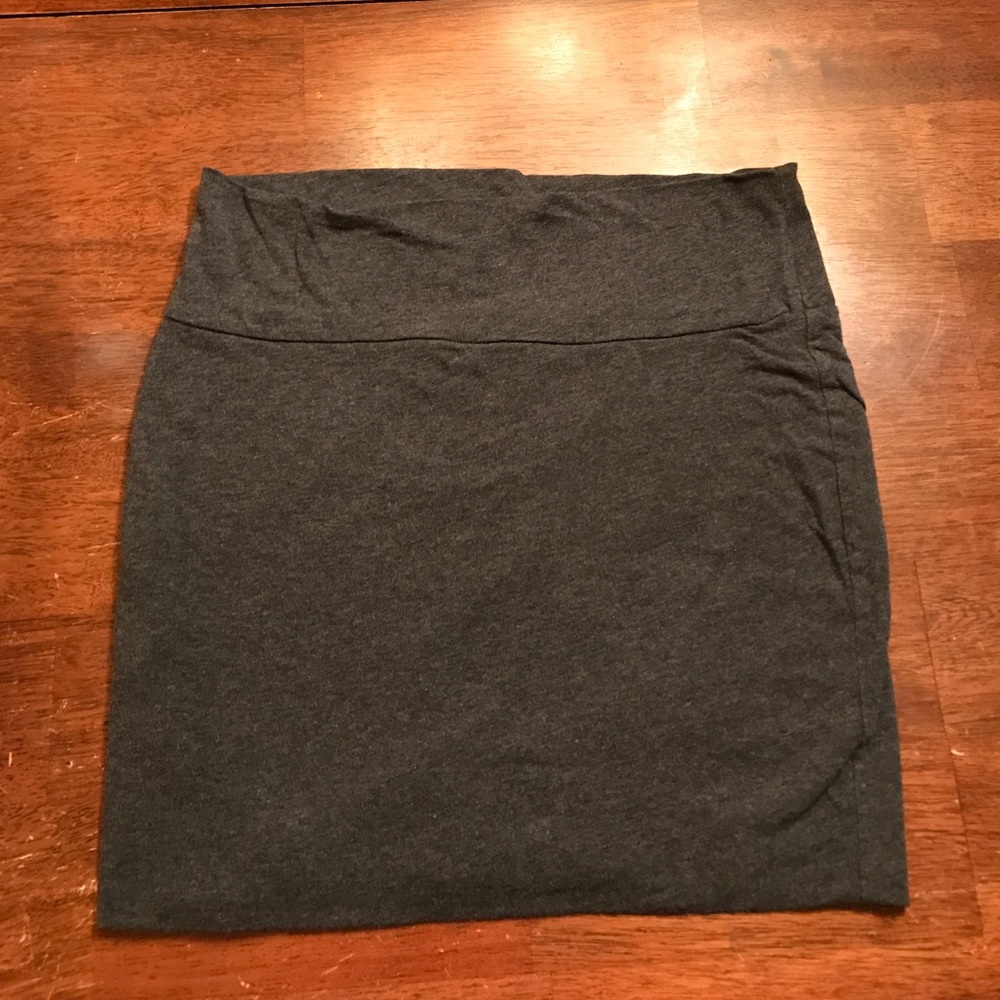 Grey cotton mini skirt