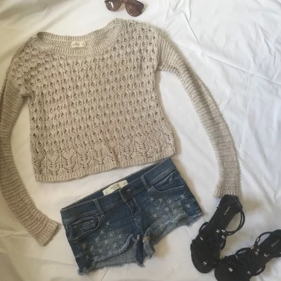 Hollister tan beige brown knit sweater - Picture 1 of 8