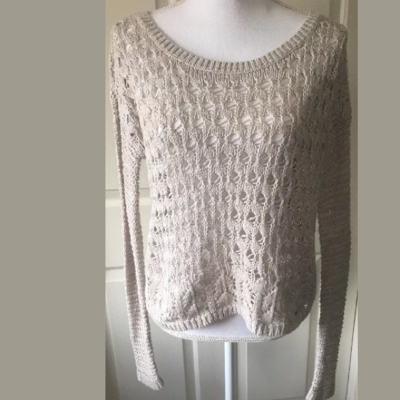 Hollister tan beige brown knit sweater - Picture 2 of 8