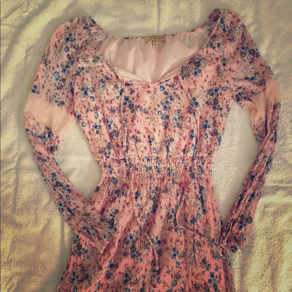 Flowery light pink dress