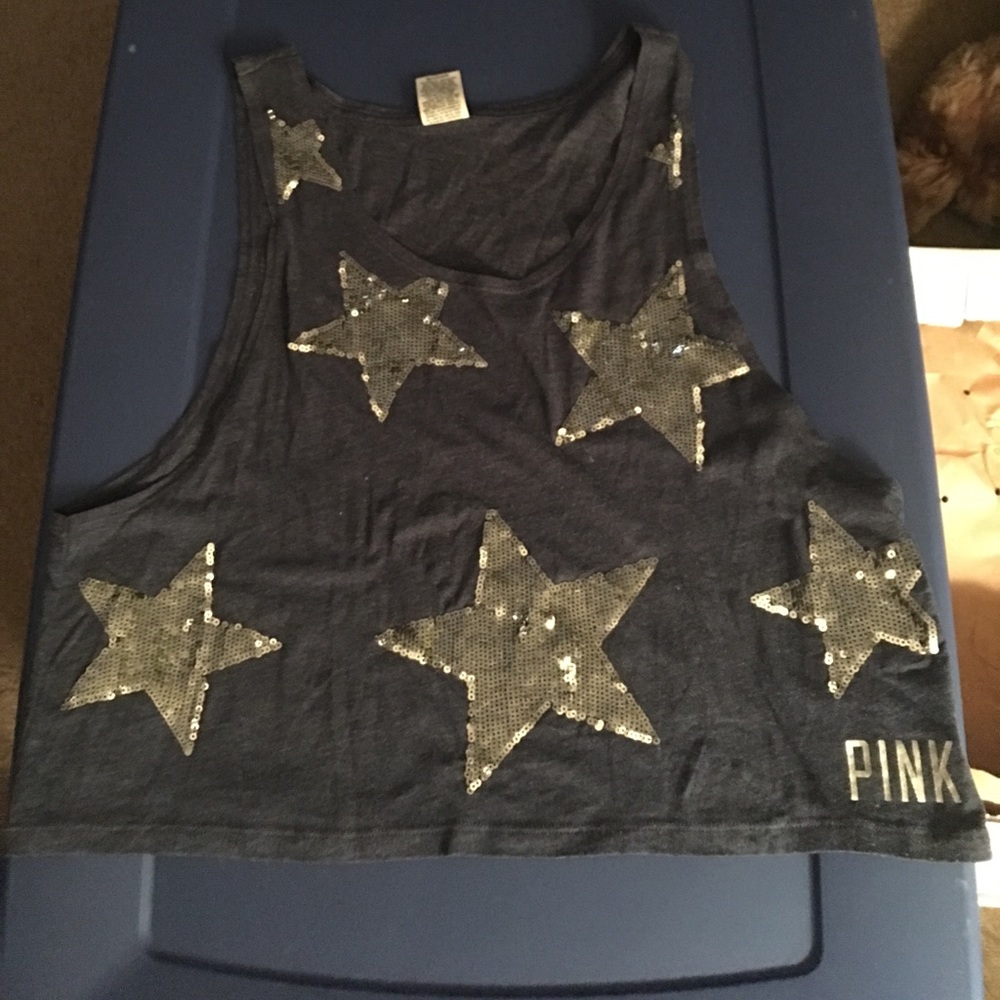 VS Pink top sequin size m