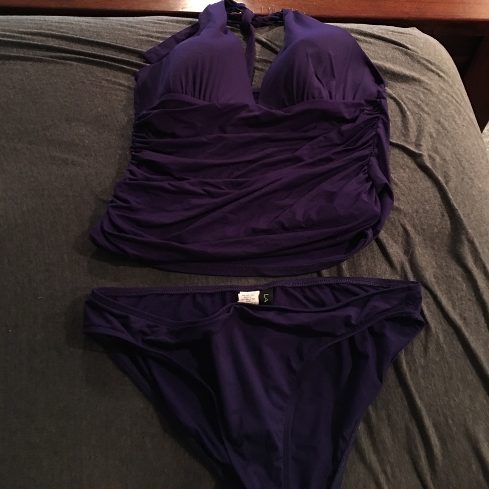 Plus size purple tankini