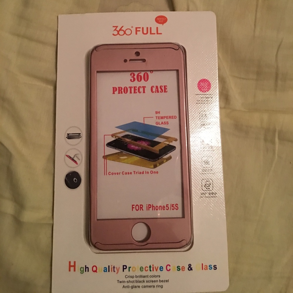iPhone 5/5s rose gold 360 degree protective case.