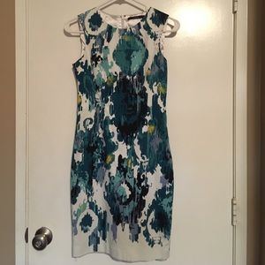 Tahari Sleeveless Blue Dress