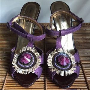 Kate Spade Purple Raffia Heels, size 6.5