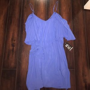 Express blue mini dress cinched waist