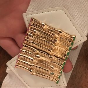 Lilly Pulitzer White, Gold Pink & Green Waist Belt