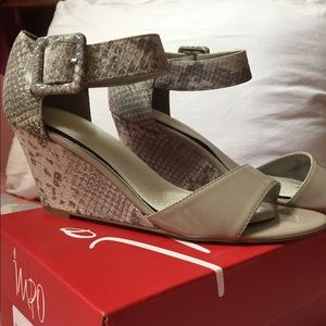 Snakeskin Wedge Sandal