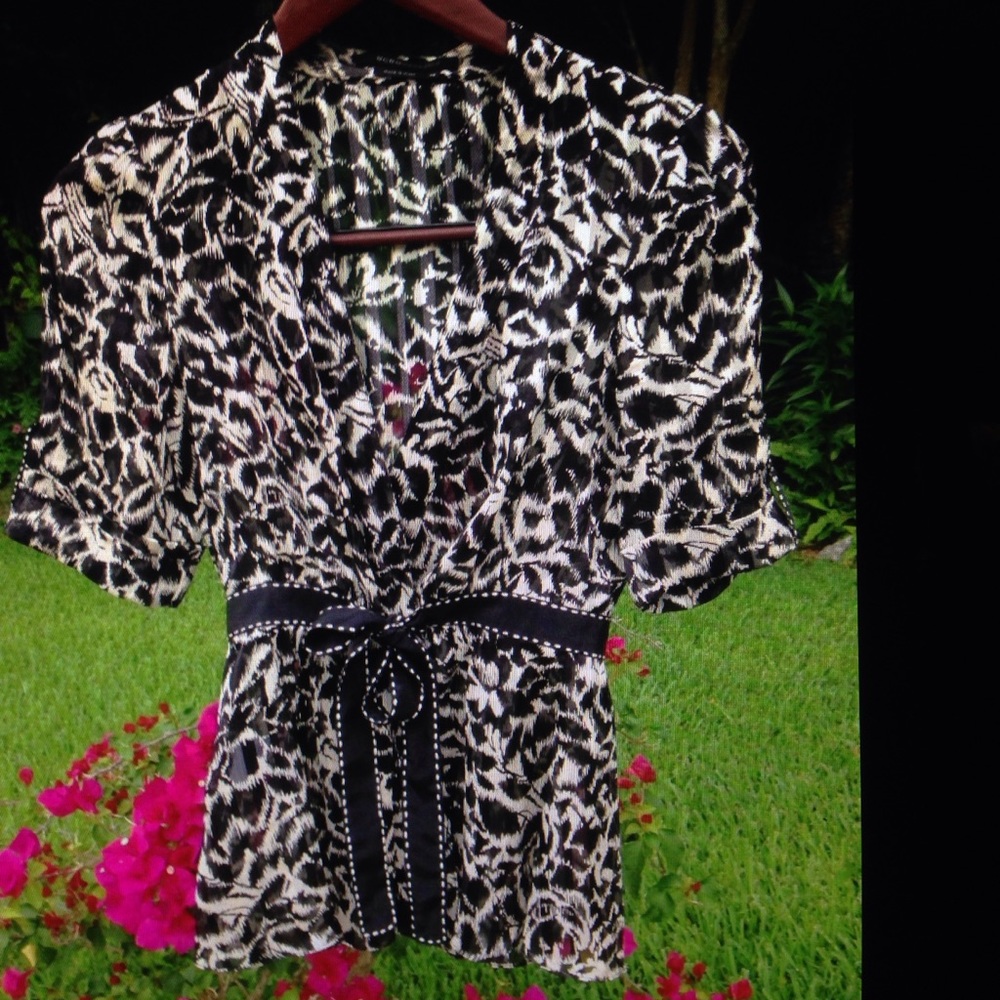 BCBG MaxAzria Silk Blouse Top XS