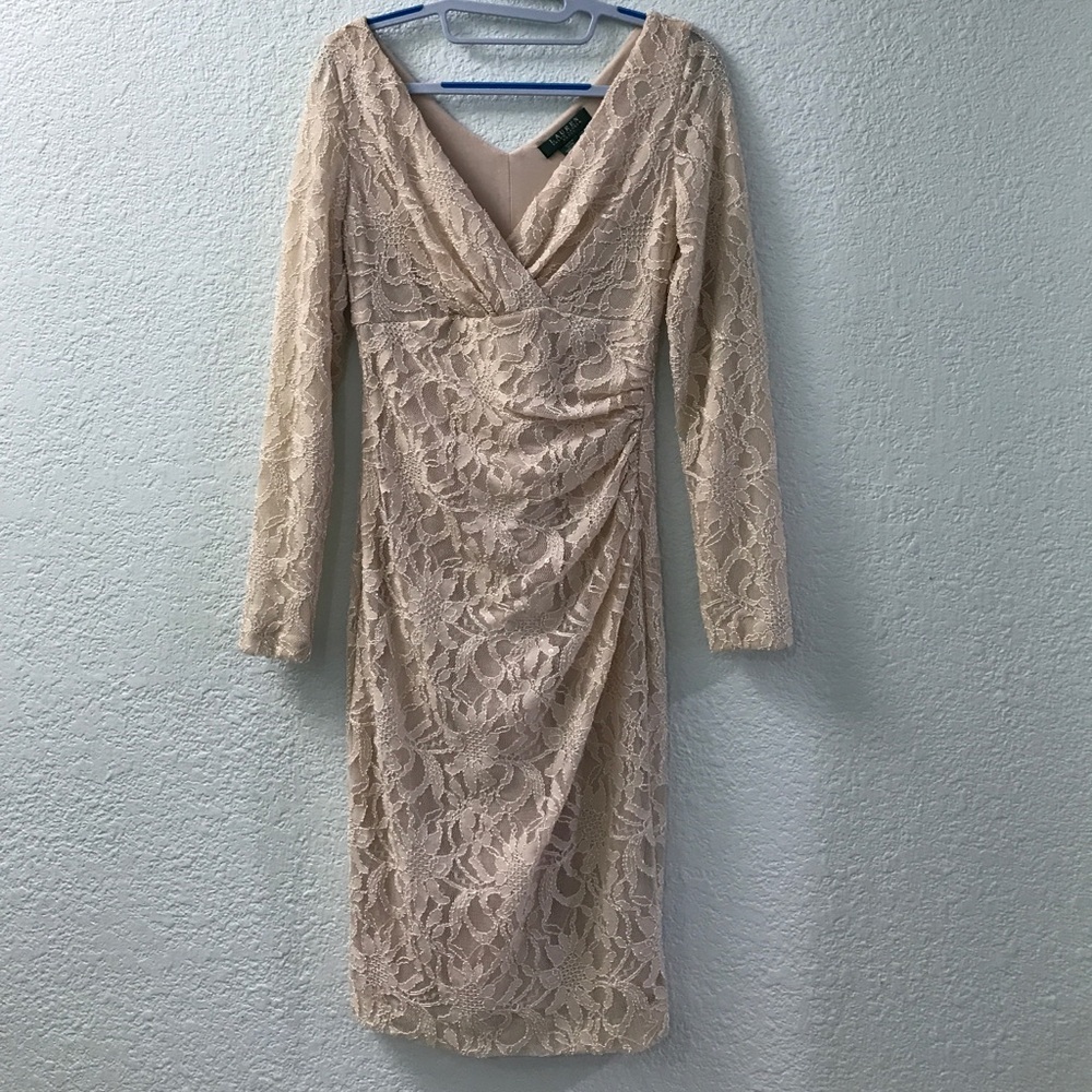 Ralph Lauren Beige Lace Dress