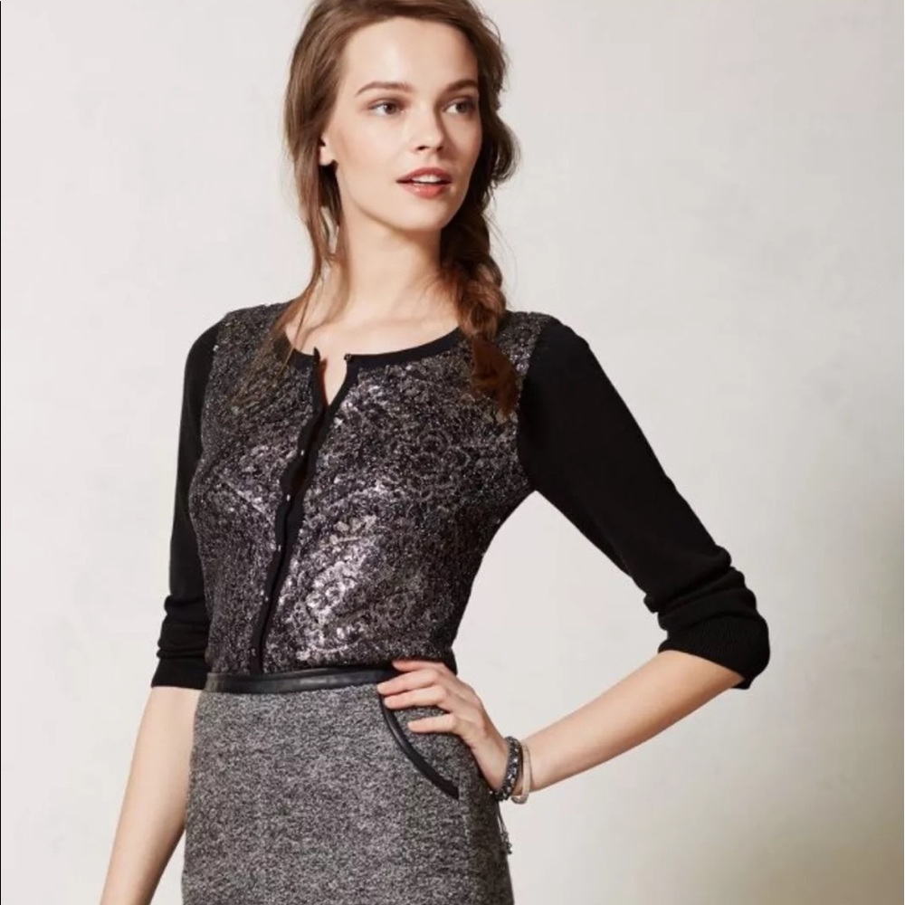 Knitted Knotted Bauble Cardigan Small Anthro NWT
