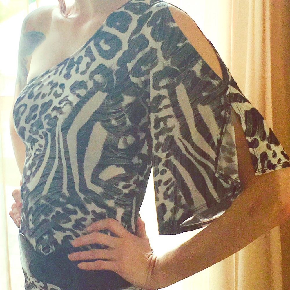 STUNNING animal print and metalic scroll, Dress