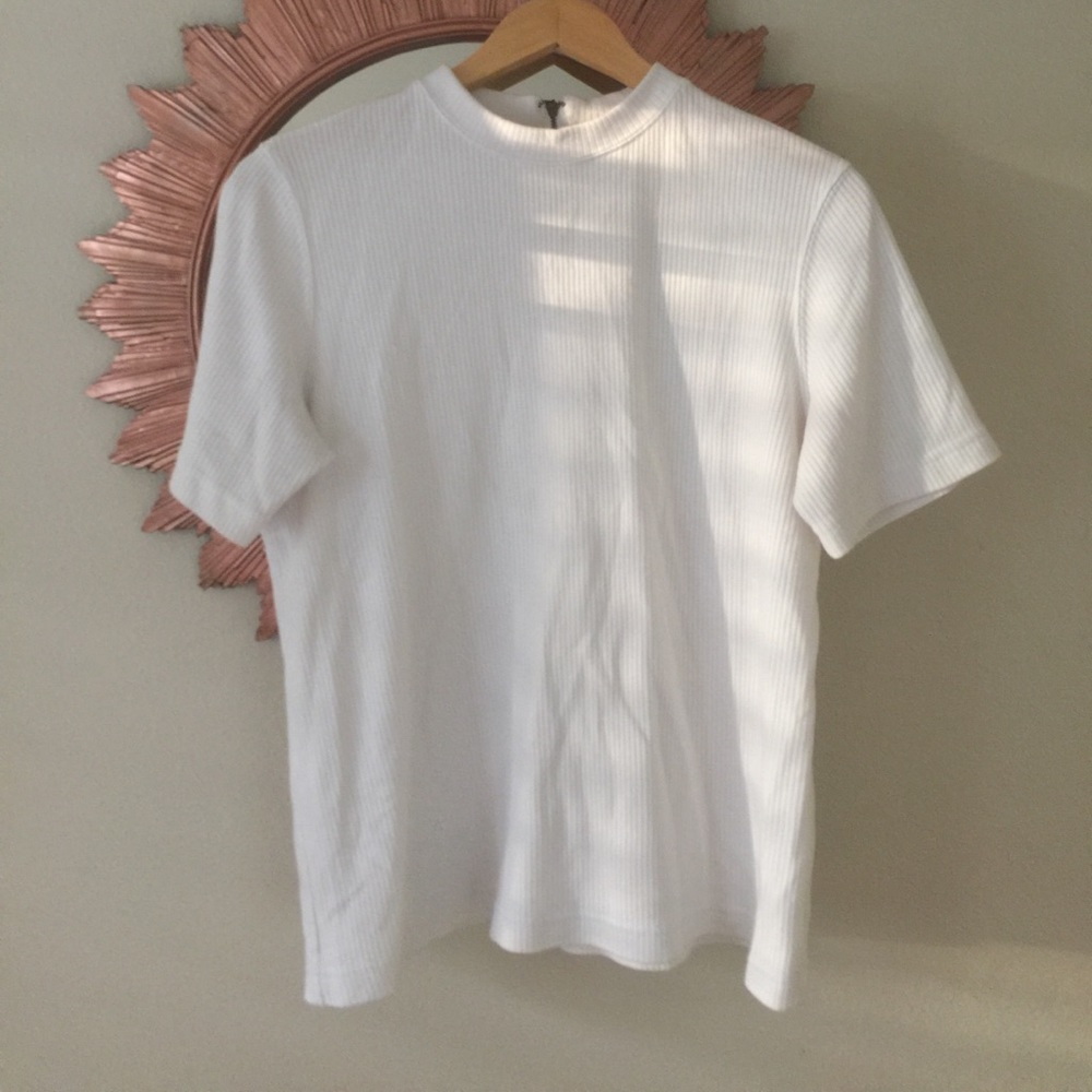 White shirt w high neck line