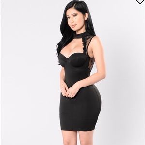Fashion nova black dress never washed, never worn