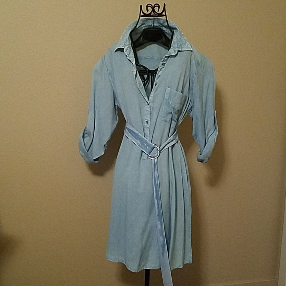 Chambray shirt dress