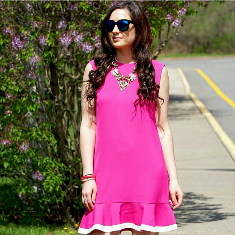 M & L Pink Ruffle Hem Dress! - Picture 3 of 8