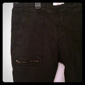 Zara Black Zipper Denim Jeans