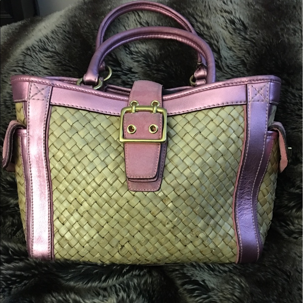 Coach straw handbag
