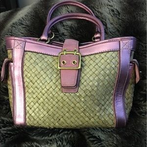 Coach straw handbag
