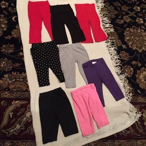 LOT of 8 PR!! 9-12 month Baby Girl Leggings/Pants