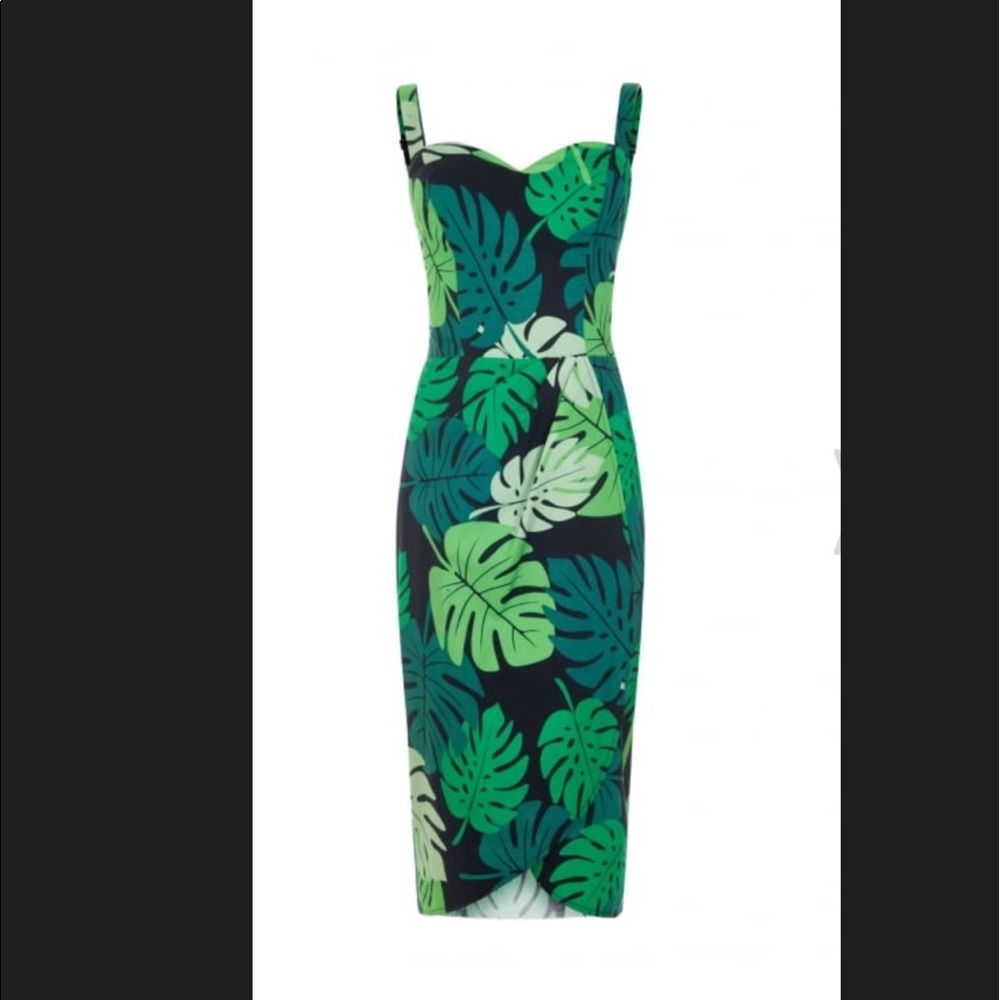 Tahiti Palm Print Sarong Dress
