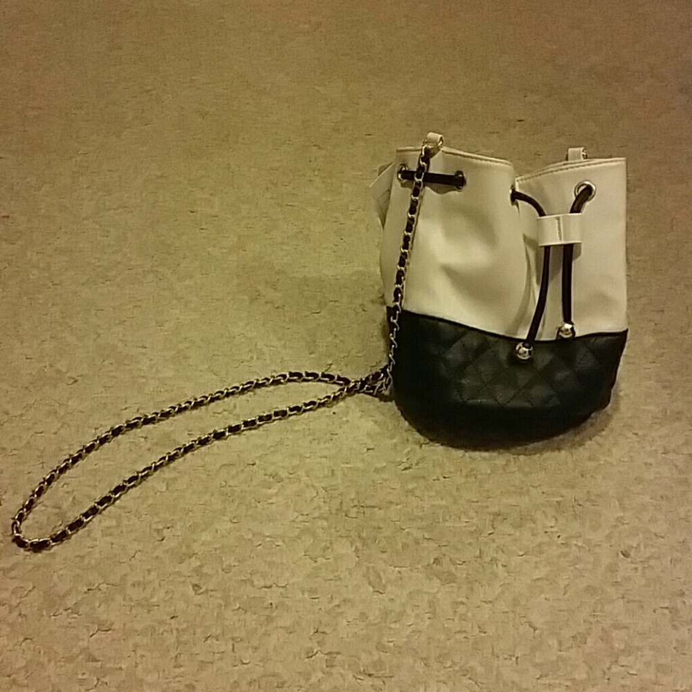 White and black purse