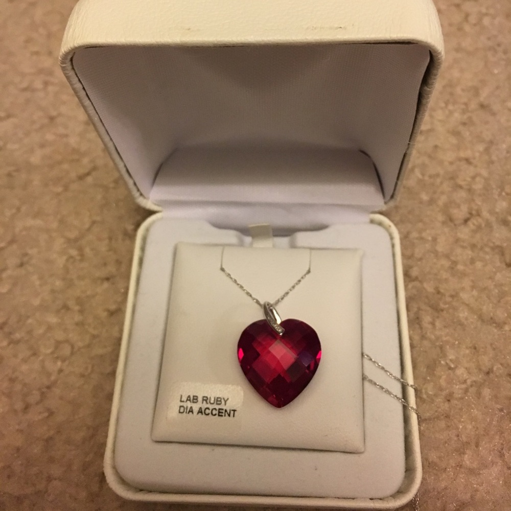 Ruby heart necklace