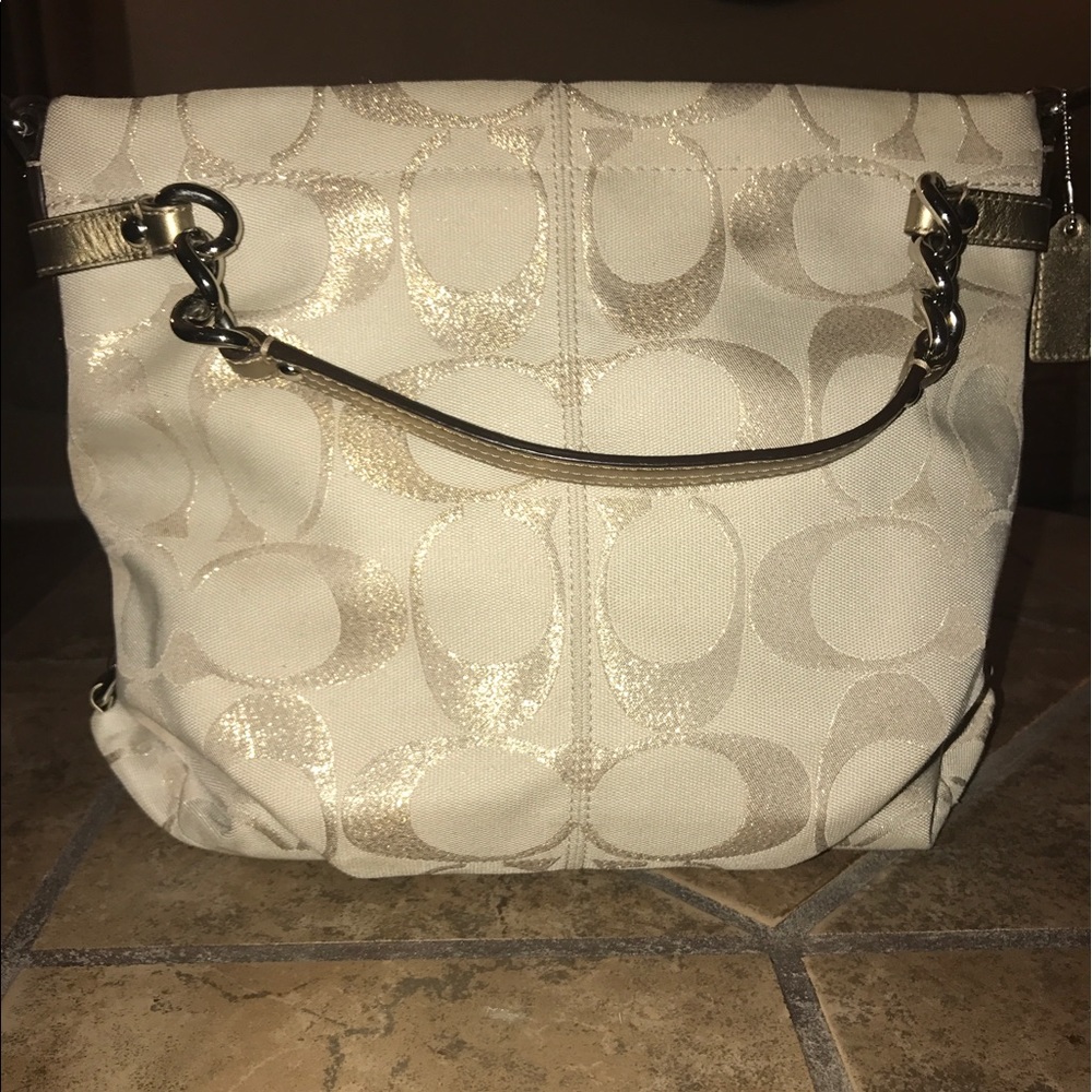 Coach Metallic Signature Brooke Zip Handbag