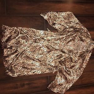 Victoria's Secret 100% polyester silk cheetah robe