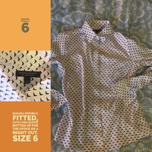 Patterned slim button down!  So cute!