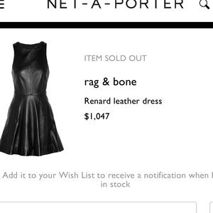 Rag & Bone leather dress