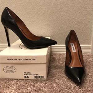 Black Steve Madden Leather Heels
