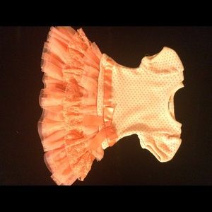 Coral/ peach lace top