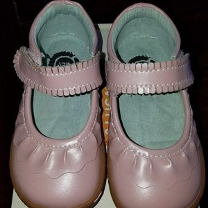 Pink pearlized Mary Jane Shoes