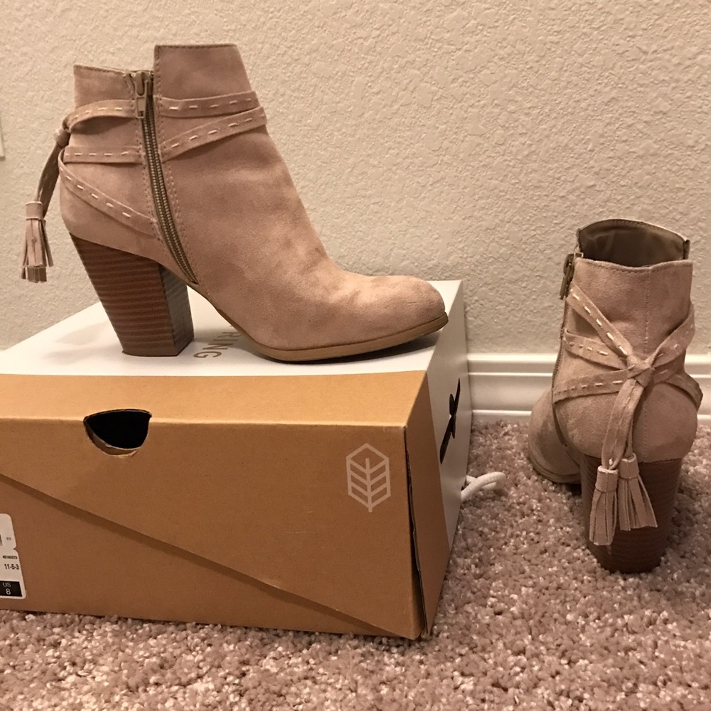 Tan Suede Booties