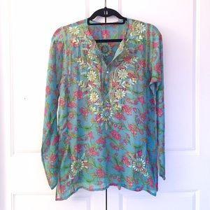 Calypso Floral & Embroidered Cover-Up / Tunic - image 1